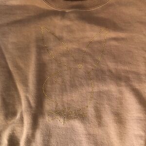 Playboy Pacsun Bunny Brown Crewneck Sweatshirt  Size Large Sparkle Oversized